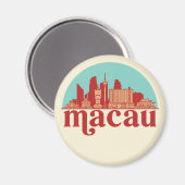 Macau China Retro City Skyline Stadtrundgang Magnet (Vorderseite/Rückseite)