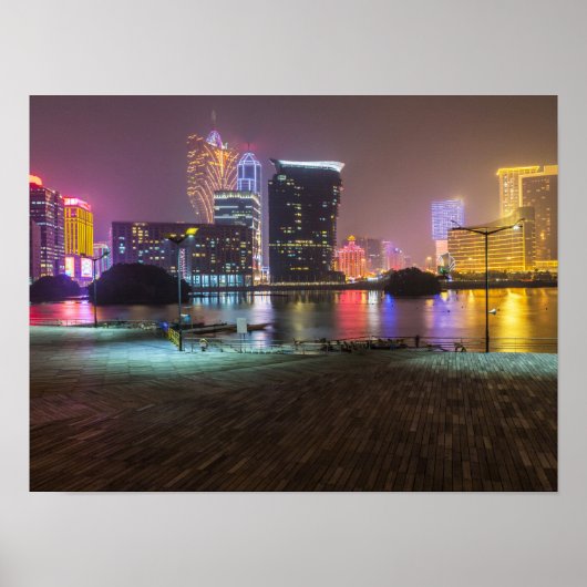 Macau China Skyline Panorama Poster (Vorne)