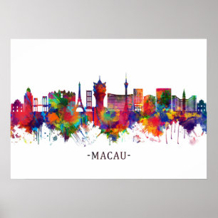 Macau China Skyline Poster