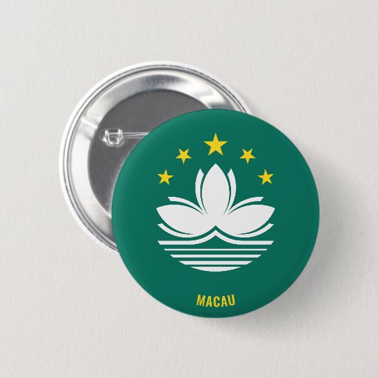 Macau Flag Charming Patriotic Button (Vorne & Hinten)