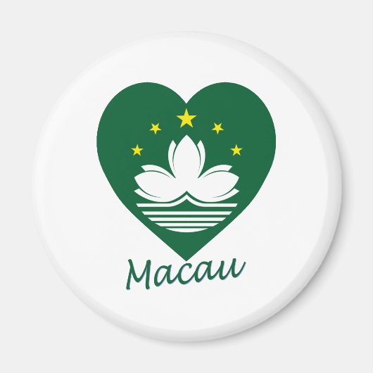 Macau Flag Herz Magnet (Vorne)