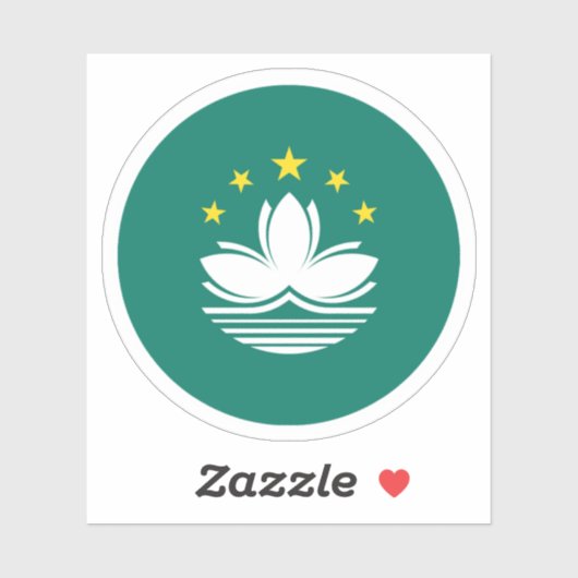 Macau Flag Round Sticker (Blatt)