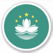 Macau Flag Round Sticker (Vorderseite)
