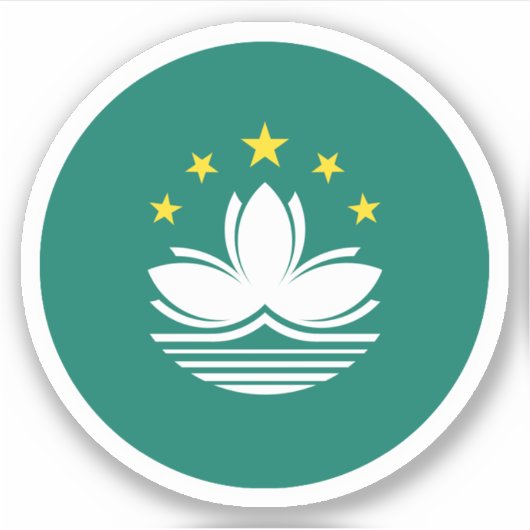 Macau Flag Round Sticker (Vorderseite)