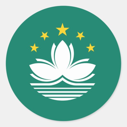 Macau Flag Round Sticker (Vorderseite)