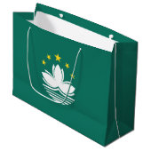Macau-Flagge Große Geschenktüte (Vorderseite Schrägansicht)