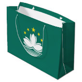 Macau-Flagge Große Geschenktüte (Rückseite Schrägansicht)