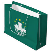Macau-Flagge Große Geschenktüte (Vorderseite Schrägansicht)