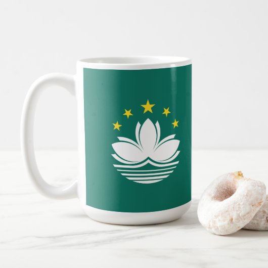 Macau-Flagge Kaffeetasse (Mit Donut)