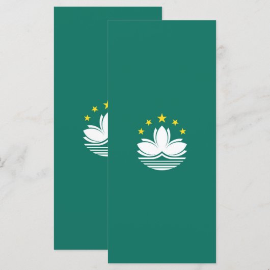 Macau-Flagge Menükarte (Vorne/Hinten)