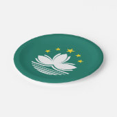 Macau-Flagge Pappteller (Schrägansicht)