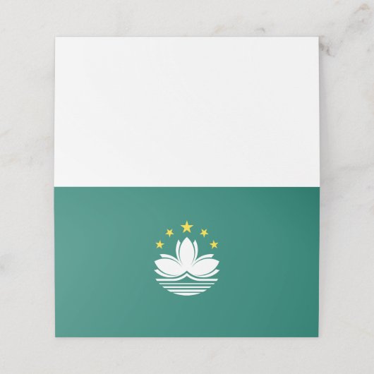 Macau-Flagge Platzkarte (Außenseite Aufgefaltet)