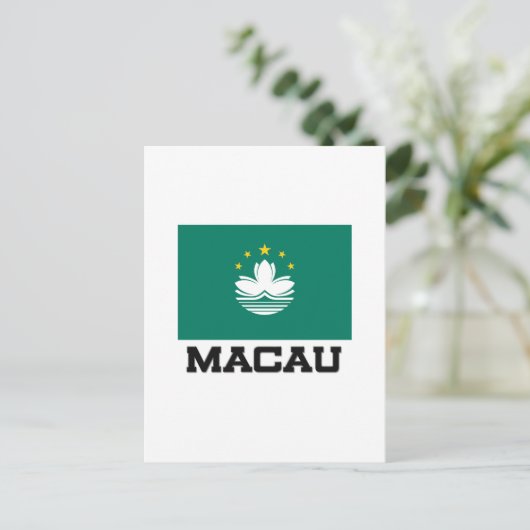 Macau-Flagge Postkarte (Stehend Vorderseite)