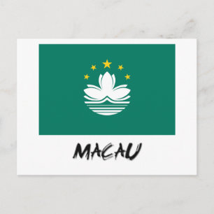 Macau-Flagge Postkarte