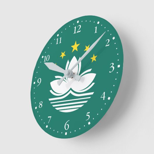 Macau-Flagge Runde Wanduhr (Winkel)