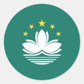 Macau-Flagge Runder Aufkleber (Vorderseite)