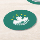 Macau-Flagge Runder Pappuntersetzer (Angewinkelt)