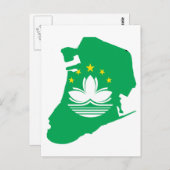 Macau-Flaggenkarte Postkarte (Vorne/Hinten)