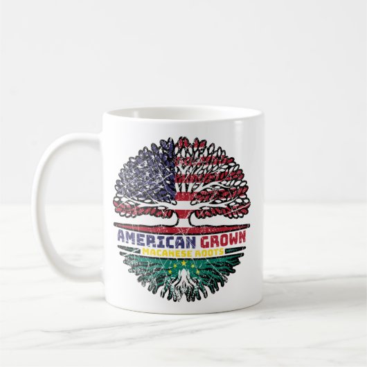 Macau Macanese American USA Tree Roots Flag Kaffeetasse (Links)