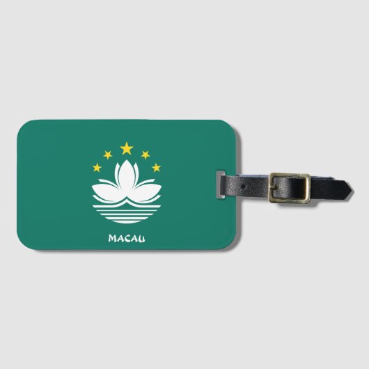 Macau National Flag Patriotic Gepäckanhänger (Vorderseite (Horizontal))