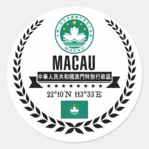 Macau Runder Aufkleber