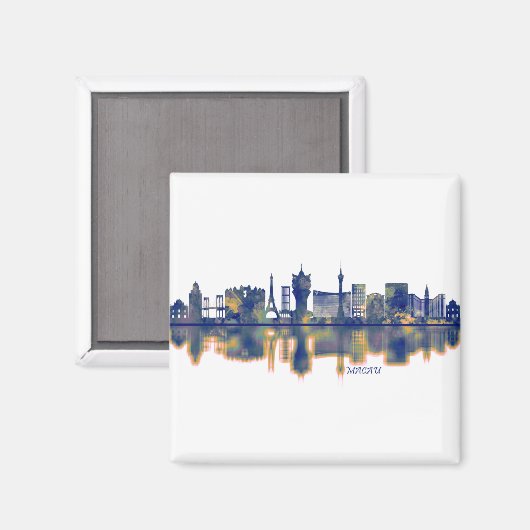 Macau Skyline Magnet (Vorderseite/Rückseite)