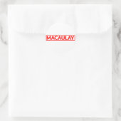 Macaulay-Briefmarke Runder Aufkleber (Tasche)