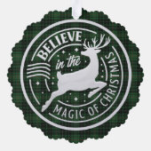 MacAuley Jagd Ancient Scottish Tartan Weihnachten Ornament Karte (Rückseite)