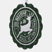 MacAuley Jagd Ancient Scottish Tartan Weihnachten Ornament Karte (Links)