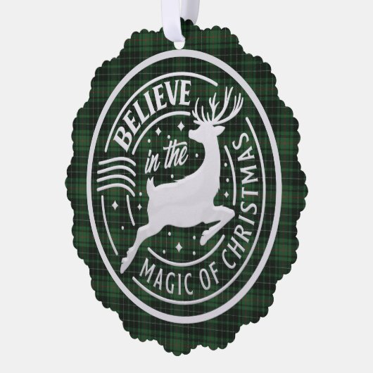 MacAuley Jagd Ancient Scottish Tartan Weihnachten Ornament Karte (Links)