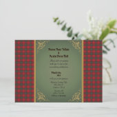 MacAuley Modern Original Scottish Tartan Wedding Einladung (Stehend Vorderseite)