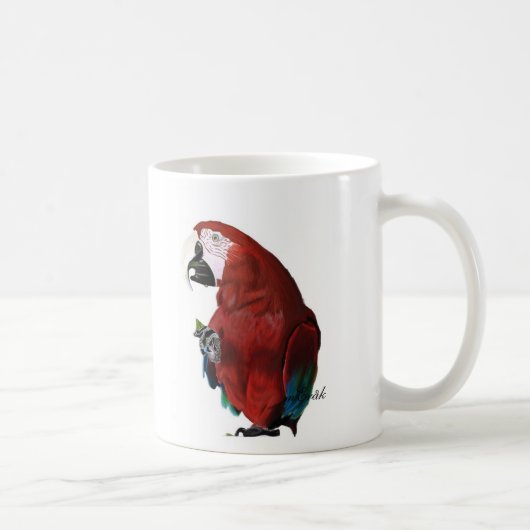 Macaw auf einer Schale Kaffeetasse (Rechts)
