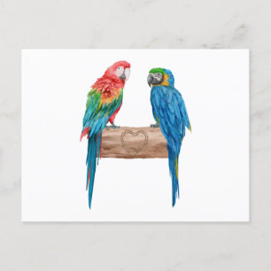 Macaw Bird Parrot Lover Watercolor Einladungspostkarte