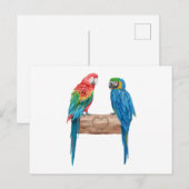 Macaw Bird Parrot Lover Watercolor Einladungspostkarte (Vorne/Hinten)
