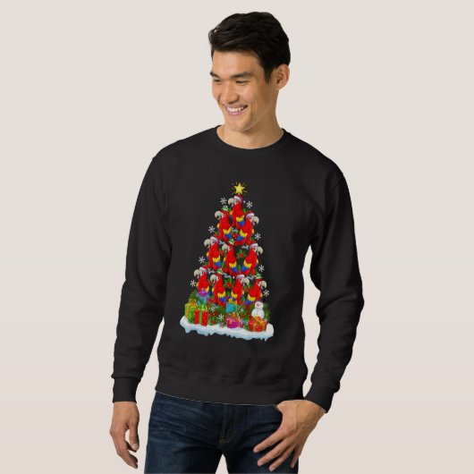 Macaw Bird Xmas Holiday Macaw Christmas Tree Sweatshirt (Vorne ganz)