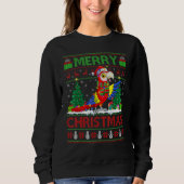 Macaw Bird Xmas Tree Lights Ugly Santa Macaw Chr Sweatshirt (Vorderseite)
