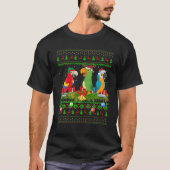 Macaw Birds Lover Xmas Lighting Santa Ugly Macaw C T-Shirt (Vorderseite)