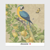 Macaw Blue Yellow Tropical Dschungel Antique Aufkleber (Blatt)
