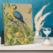 Macaw Blue Yellow Tropical Dschungel Antique Fotoplatte (Seite)