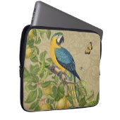 Macaw Blue Yellow Tropical Dschungel Antique Laptopschutzhülle (Vorne Rechts)