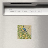 Macaw Blue Yellow Tropical Dschungel Antique Magnet (In Situ (Geschirrspüler))