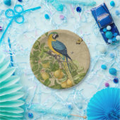 Macaw Blue Yellow Tropical Dschungel Antique Pappteller (Party)