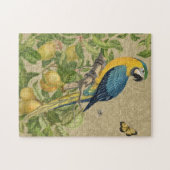Macaw Blue Yellow Tropical Dschungel Antique Puzzle (Horizontal)