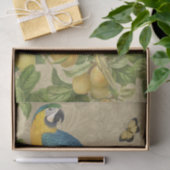 Macaw Blue Yellow Tropical Dschungel Antique Seidenpapier (Geschenk)