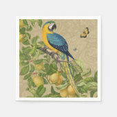 Macaw Blue Yellow Tropical Dschungel Antique Serviette (Vorderseite)