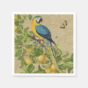 Macaw Blue Yellow Tropical Dschungel Antique Serviette