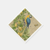 Macaw Blue Yellow Tropical Dschungel Antique Serviette (Ecke)