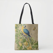 Macaw Blue Yellow Tropical Dschungel Antique Tasche (Vorderseite)