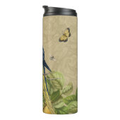 Macaw Blue Yellow Tropical Dschungel Antique Thermosbecher (Nach rechts gedreht)
