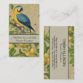 Macaw Blue Yellow Tropical Dschungel Antique Visitenkarte (Vorne/Hinten)